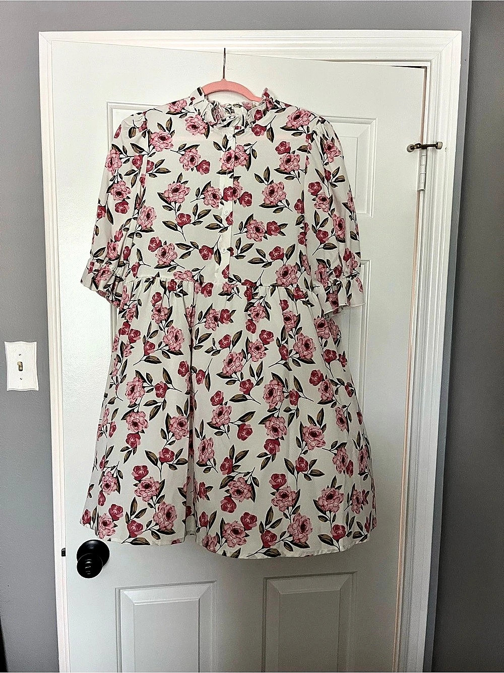 Floral Mini Dress in Pink & White Like New